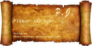 Pikker Jákob névjegykártya